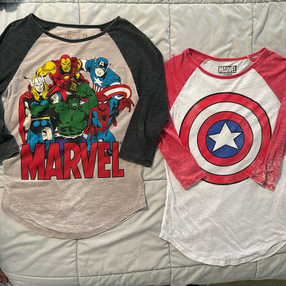 Women Marvel baseball tees